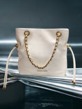 CHARLES & KEITH Women Arya Braided-Chain Crossbody Bag -Cream