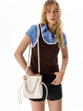 CHARLES & KEITH Women Arya Braided-Chain Crossbody Bag -Cream