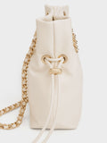 CHARLES & KEITH Women Arya Braided-Chain Crossbody Bag -Cream