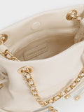 CHARLES & KEITH Women Arya Braided-Chain Crossbody Bag -Cream