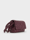 Ivette Woven Shoulder Bag_Wineberry Red