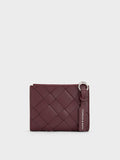 Ivette Woven Top-Zip Small Wallet_Wineberry Red