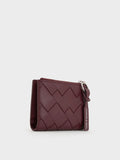 Ivette Woven Top-Zip Small Wallet_Wineberry Red