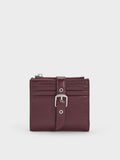 Blaise Grommet Belt Top Zip Small Wallet_Wineberry Red