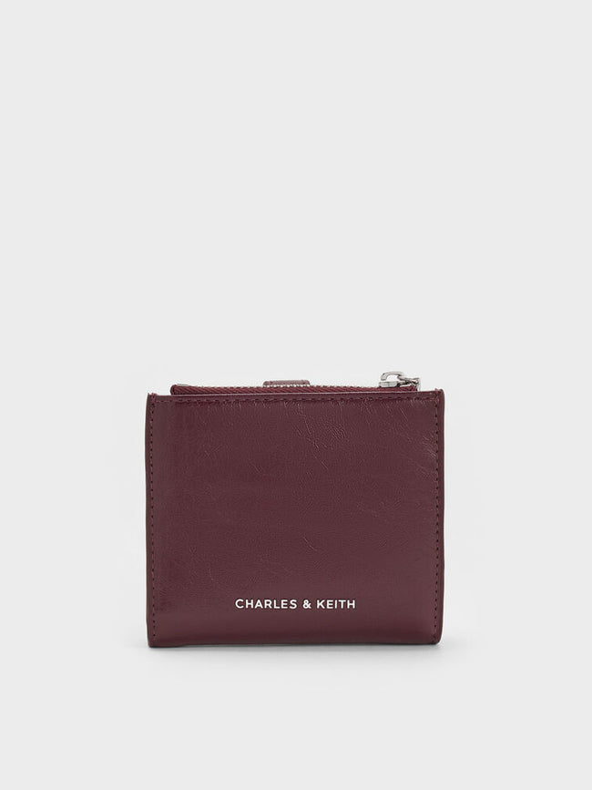 Blaise Grommet Belt Top Zip Small Wallet_Wineberry Red