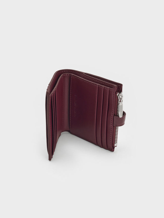 Blaise Grommet Belt Top Zip Small Wallet_Wineberry Red