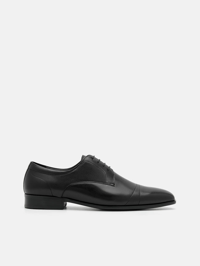 PEDRO Leather Derby Shoes- Black