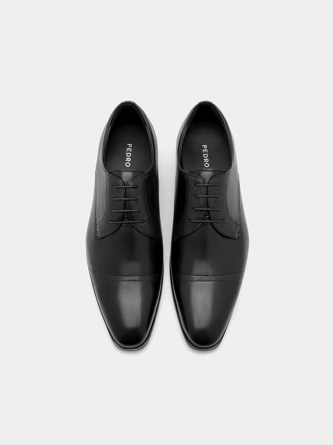 PEDRO Leather Derby Shoes- Black