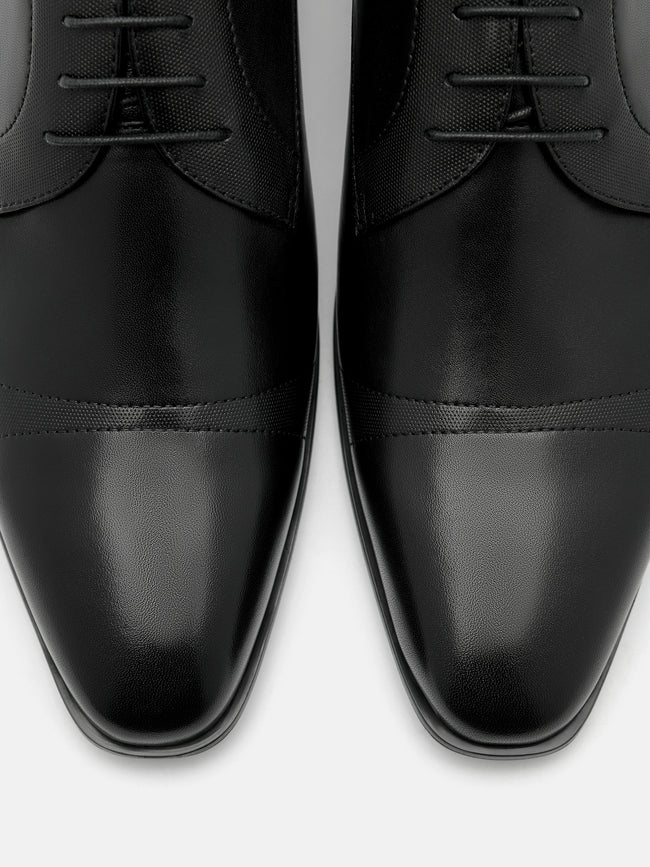 PEDRO Leather Derby Shoes- Black