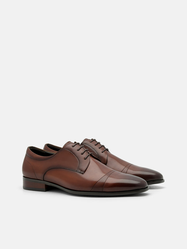 PEDRO Leather Derby Shoes- Brown