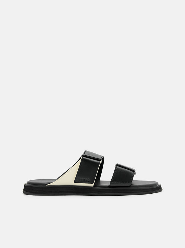PEDRO Velcro Slide Sandals- Black
