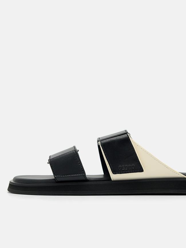 PEDRO Velcro Slide Sandals- Black
