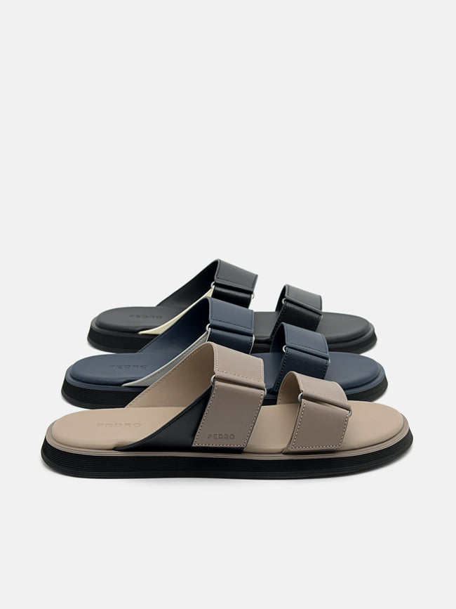 PEDRO Velcro Slide Sandals- Black