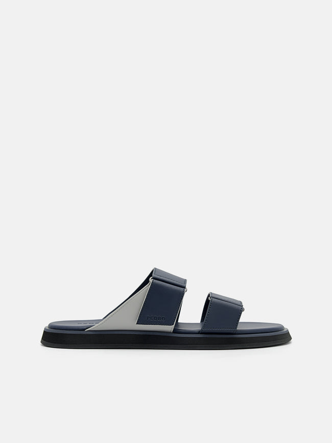 PEDRO Velcro Slide Sandals- Navy