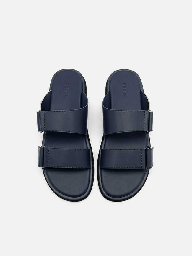 PEDRO Velcro Slide Sandals- Navy