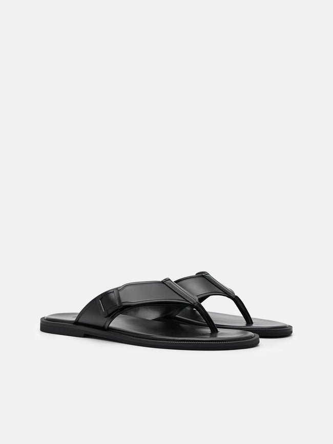PEDRO Buckle Thong Sandals- Black