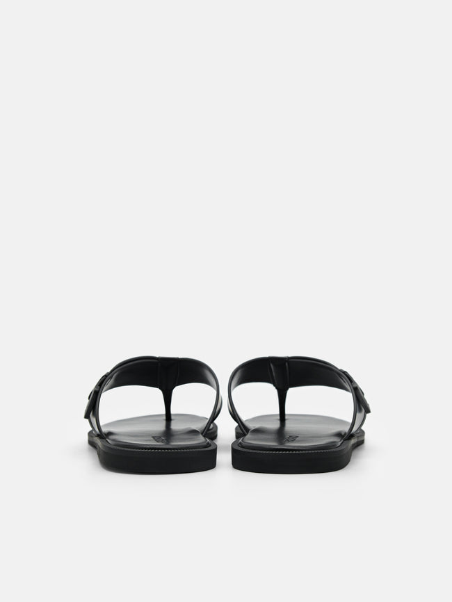 PEDRO Buckle Thong Sandals- Black