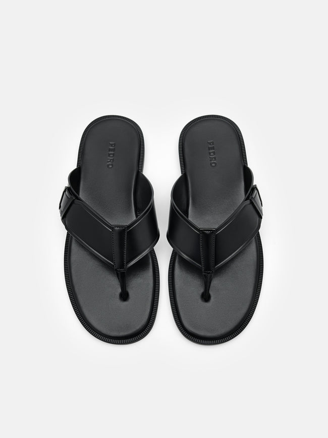 PEDRO Buckle Thong Sandals- Black