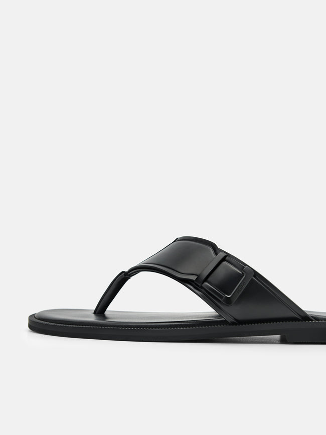 PEDRO Buckle Thong Sandals- Black