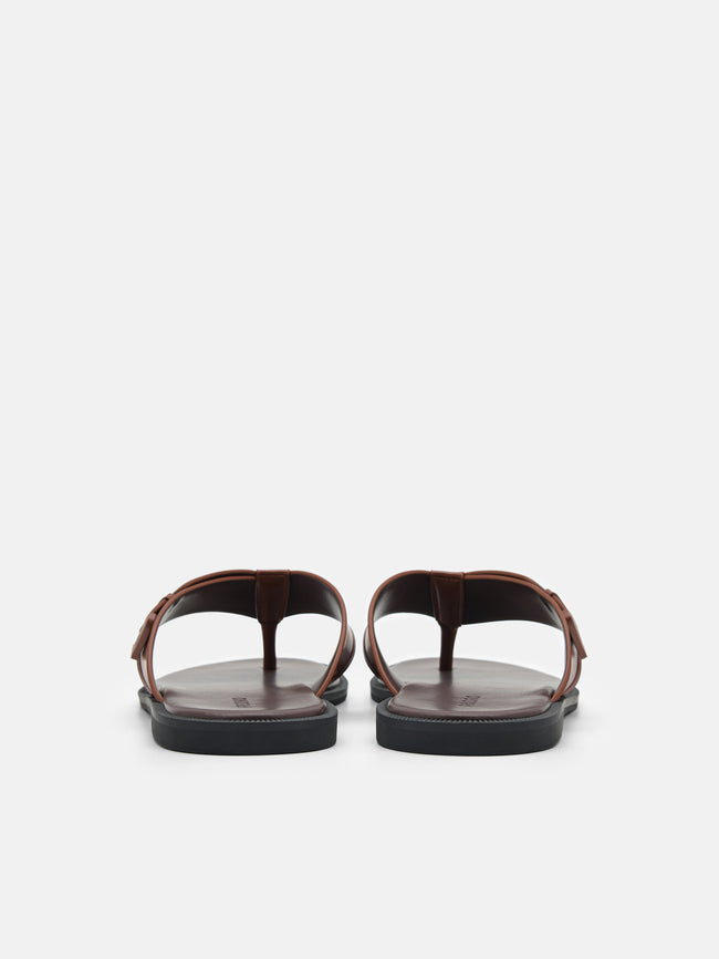 PEDRO Buckle Thong Sandals- Brown