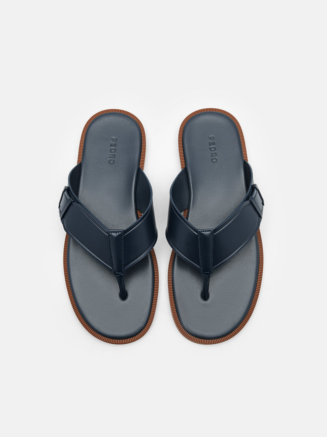 PEDRO Buckle Thong Sandals- Navy