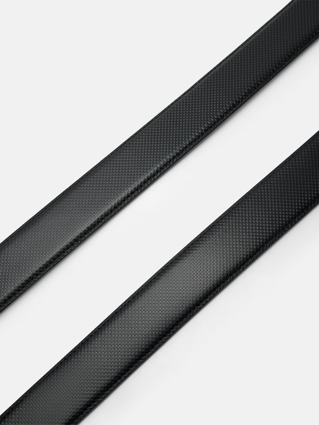 PEDRO Embossed Leather Automatic Belt- Black