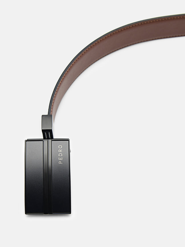 PEDRO Leather Reversible Tang Belt- Brown