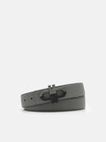 PEDRO Icon Leather Reversible Tang Belt- Dark Grey