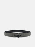 PEDRO Icon Leather Reversible Tang Belt- Dark Grey