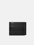 PEDRO Striped Leather Bi-Fold Wallet with Insert- Black