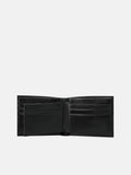 PEDRO Striped Leather Bi-Fold Wallet with Insert- Black