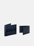 PEDRO Striped Leather Bi-Fold Wallet with Insert- Navy