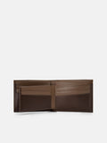 PEDRO Nubuck Leather Bi-Fold Wallet with Insert- Dark Brown