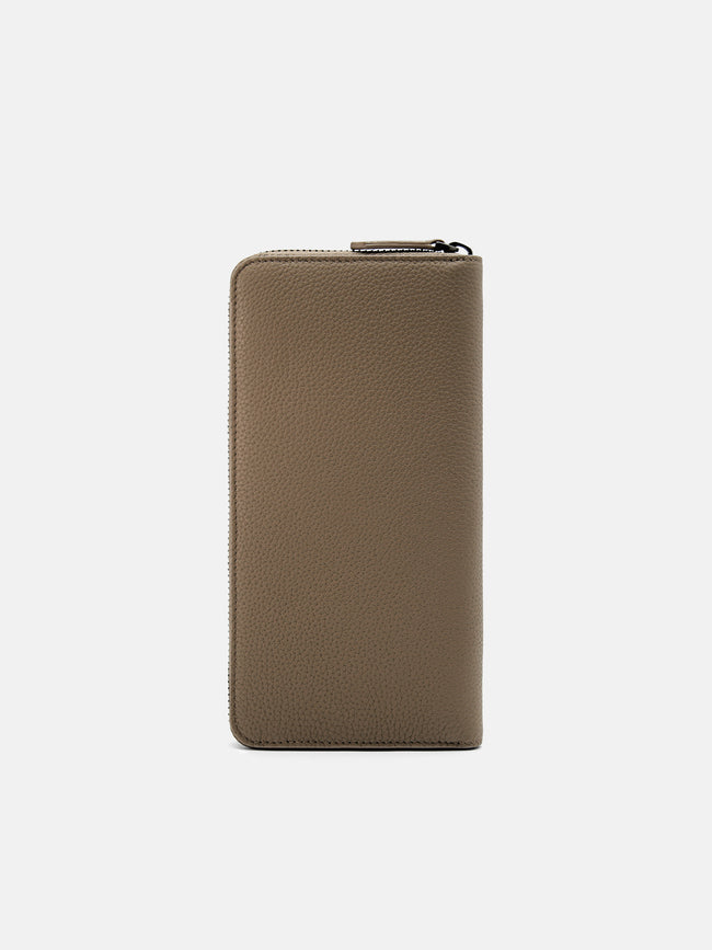 PEDRO embossed  leather long wallet-Taupe