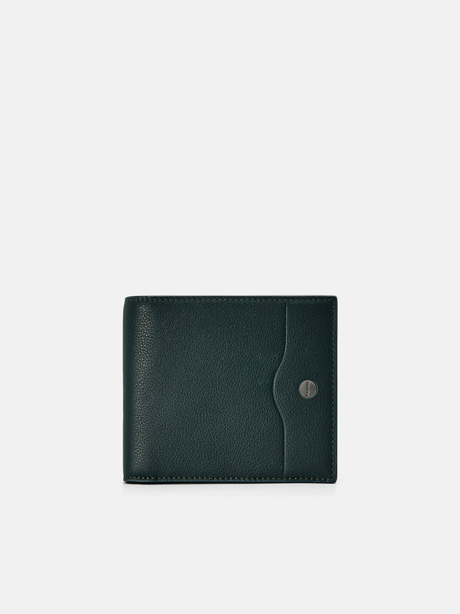 PEDRO Oliver Leather Bi-Fold Flip Wallet- Dark Green