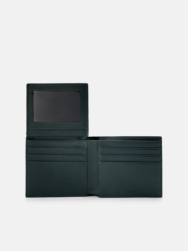 PEDRO Oliver Leather Bi-Fold Flip Wallet- Dark Green