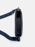 PEDRO Embossed Leather Pouch- Navy