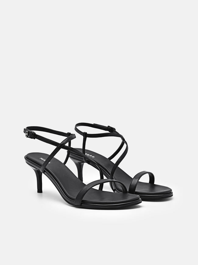 PEDRO Strappy Heel Sandals- Black