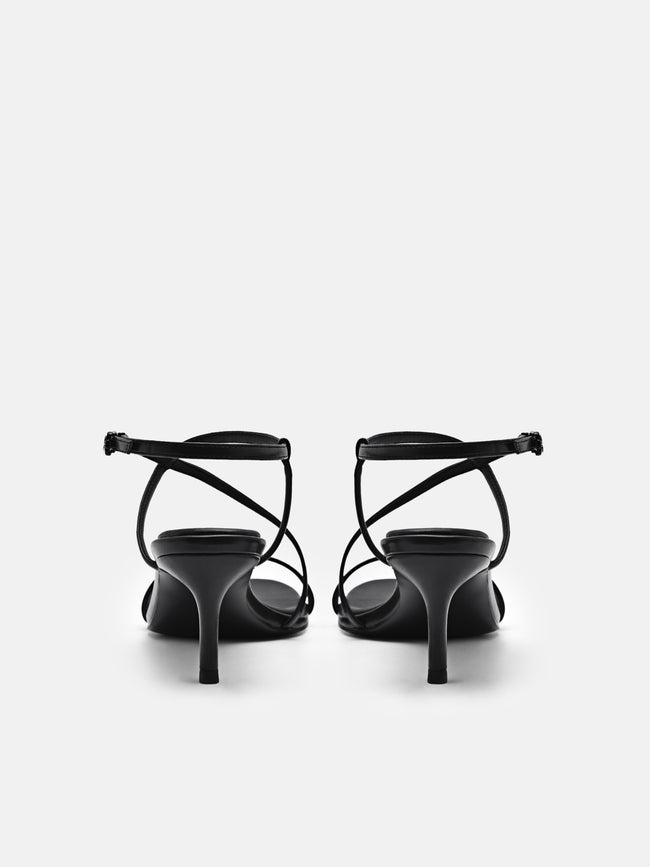 PEDRO Strappy Heel Sandals- Black