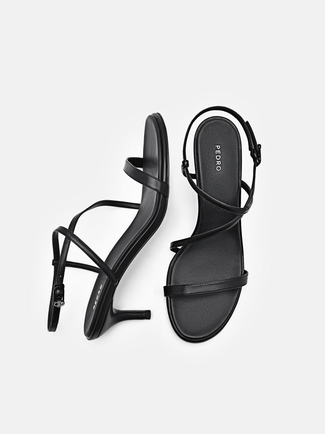 PEDRO Strappy Heel Sandals- Black