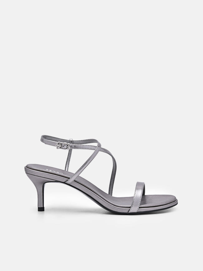 PEDRO Strappy Heel Sandals- Pewter