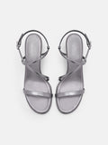 PEDRO Strappy Heel Sandals- Pewter
