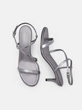 PEDRO Strappy Heel Sandals- Pewter