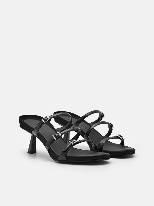 PEDRO Helix Heel Sandals- Black
