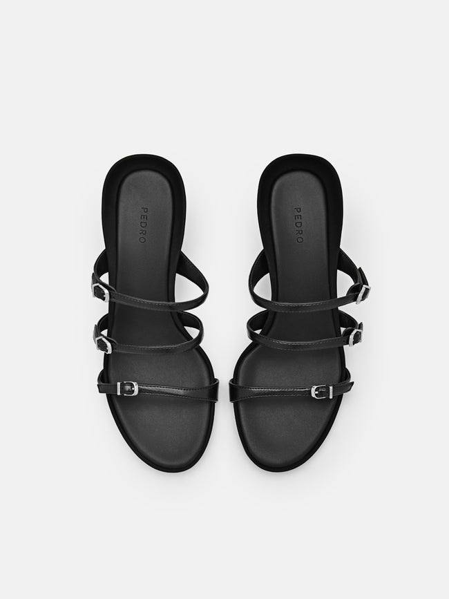 PEDRO Helix Heel Sandals- Black