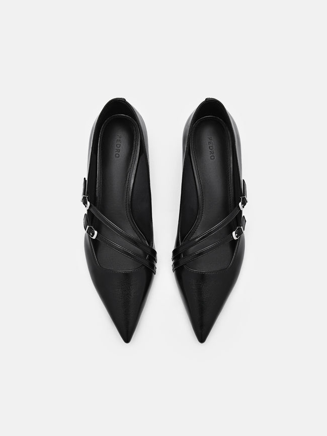 PEDRO Helix Strappy Pumps- Black