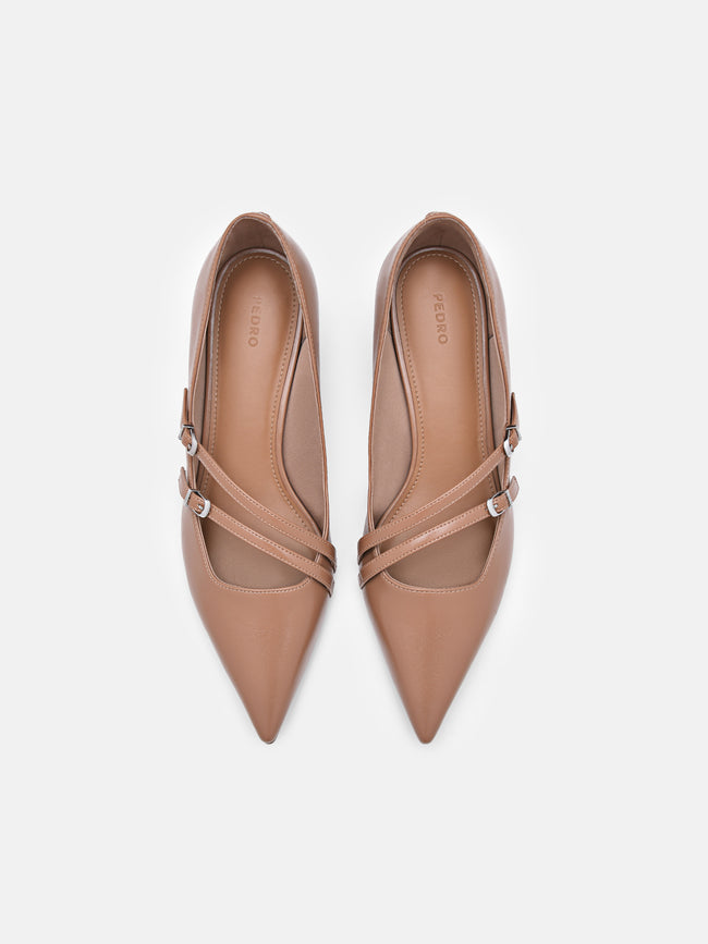 PEDRO Helix Strappy Pumps- Taupe