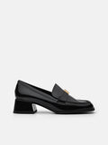 PEDRO Jatte Leather Heel Loafers- Black