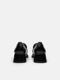 PEDRO Jatte Leather Heel Loafers- Black
