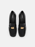 PEDRO Jatte Leather Heel Loafers- Black